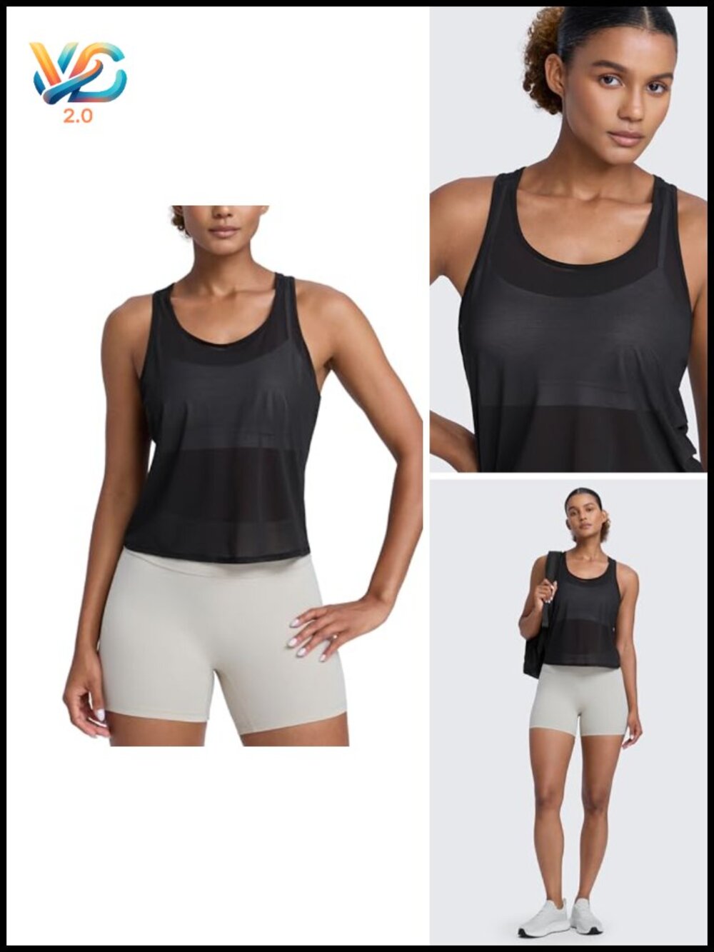 Mesh Workout Tank Top - Sheer Scoop Neck Sleeveless Athletic Cover Up